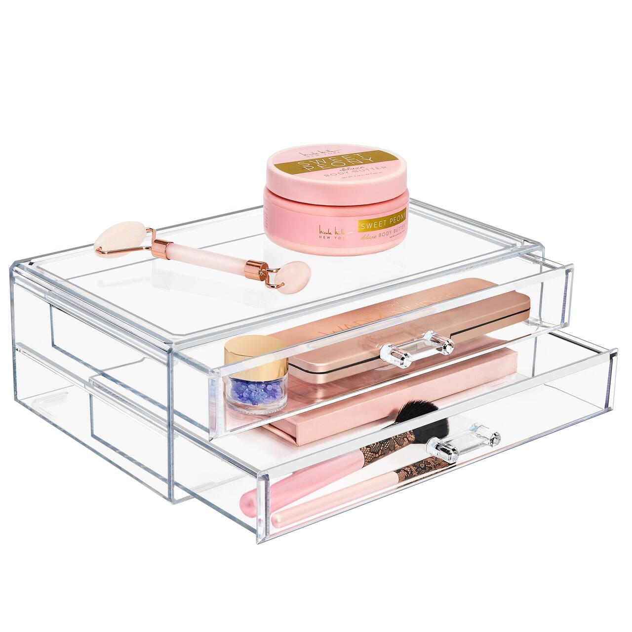 Sorbus Acrylic Cosmetic Organizer with 2 Rectangular Drawers